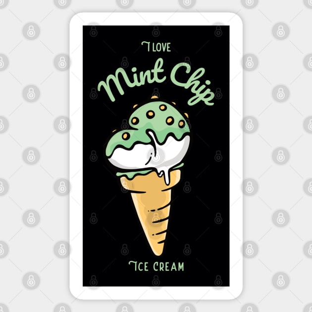 I Love Mint Chip Ice Cream Sticker by DPattonPD